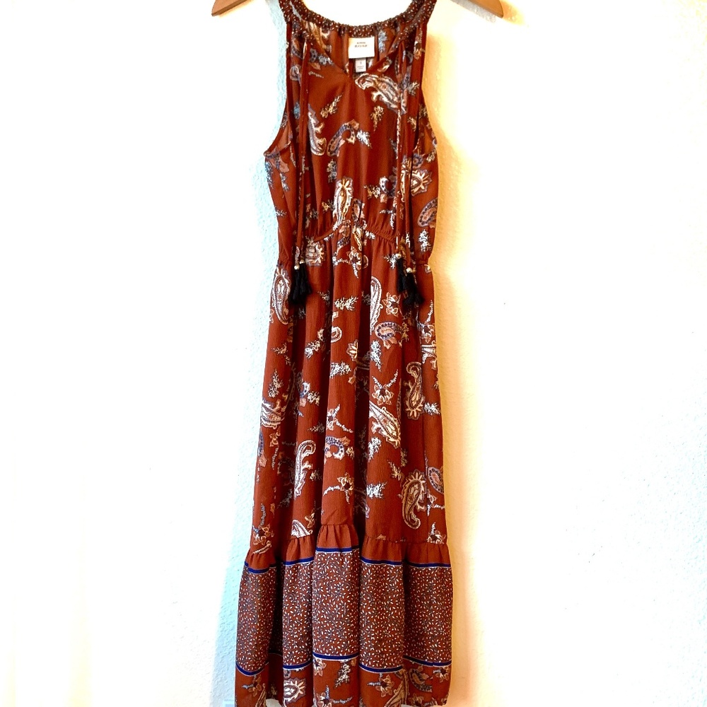 Knox Rose Boho Peasant Maxi Dress | Sz S - Picture 1 of 8